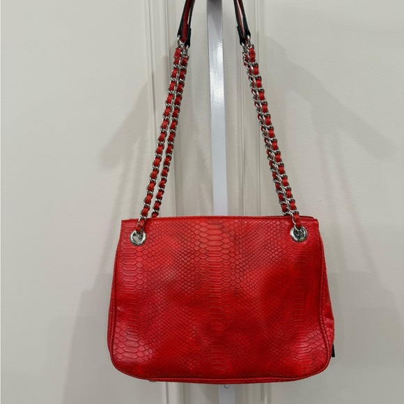 INC International Concepts Red Shoulder Bag with Chain Strap - Picture 1 of 11